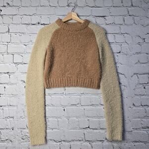 Aritzia Wilfred Free Colorblock Brown Meridian Sweater Alpaca Blend Size Small
